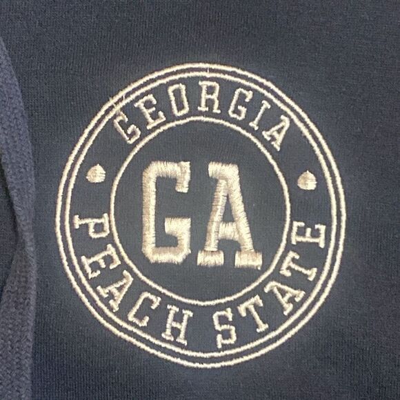 The Perfect Hoodie Pacific & Co Blue Hooded Zip Jacket GA Peach State Sz Medium - Picture 4 of 7